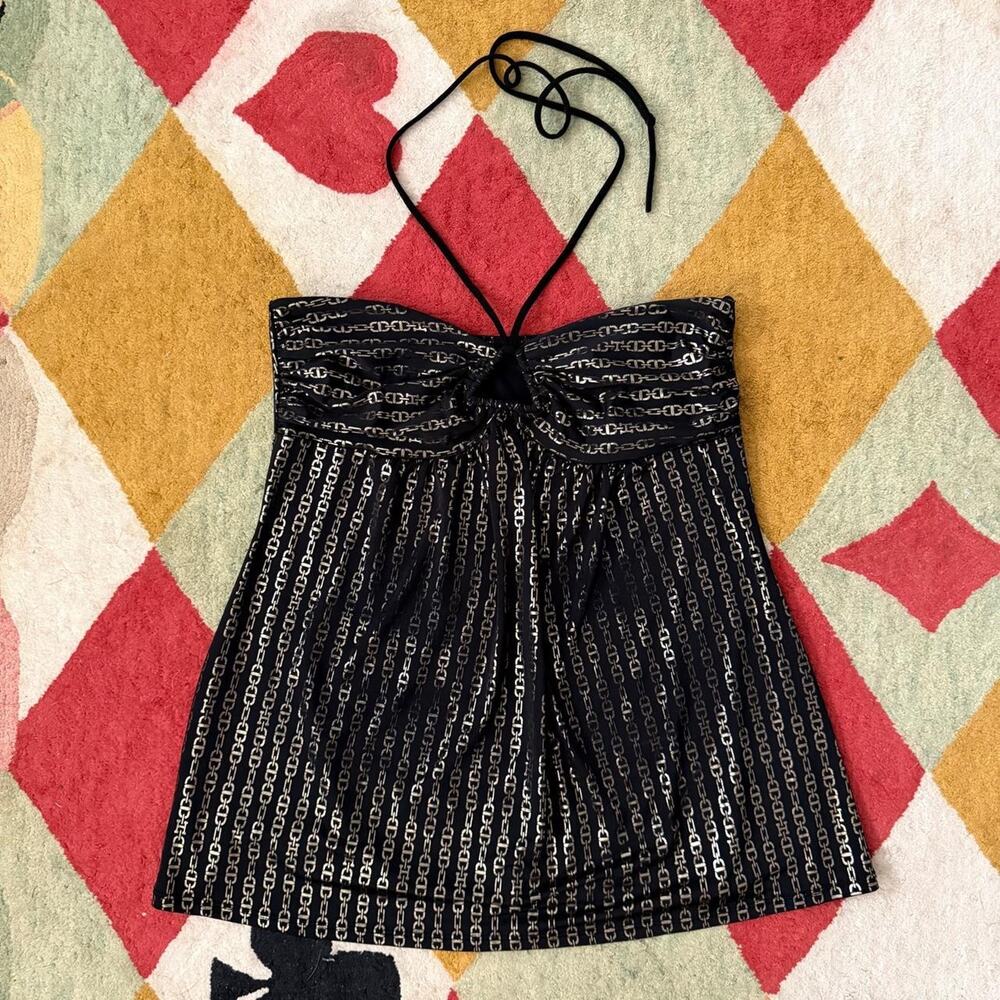 Vintage black halter club top